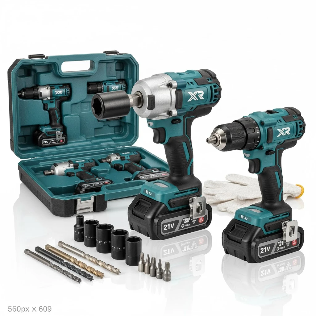 KIT TALADRO Y LLAVE DE IMPACTO INALÁMBRICOS 2 EN 1